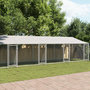 Voir la diapositive 1 : VIDAXL Cage pour chien avec toit/portes gris 12x2x2 m acier galvanise