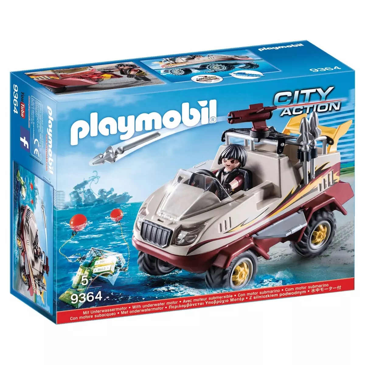PLAYMOBIL 9364 - City Action - Véhicule amphibie et bandit