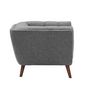 Voir la diapositive 2 : Rendez vous déco Fauteuil capitonné en tissu gris - Carmen