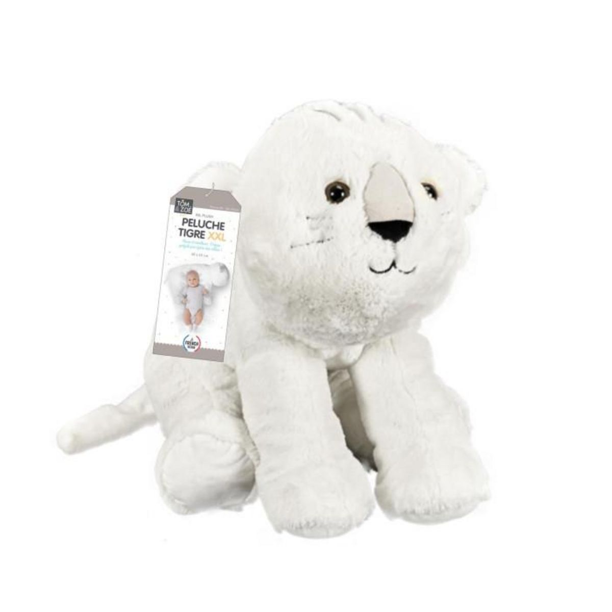 Paris Prix Peluche Enfant  Tigre  60cm Blanc