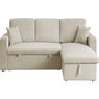 Voir la diapositive 1 : Habitat et Jardin Canapé d'angle convertible en velours côtelé  Alain  - 3 places - Beige