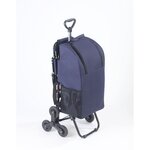 Wenko Chariot de courses avec siège - Sac isotherme 35 L - Bleu foncé