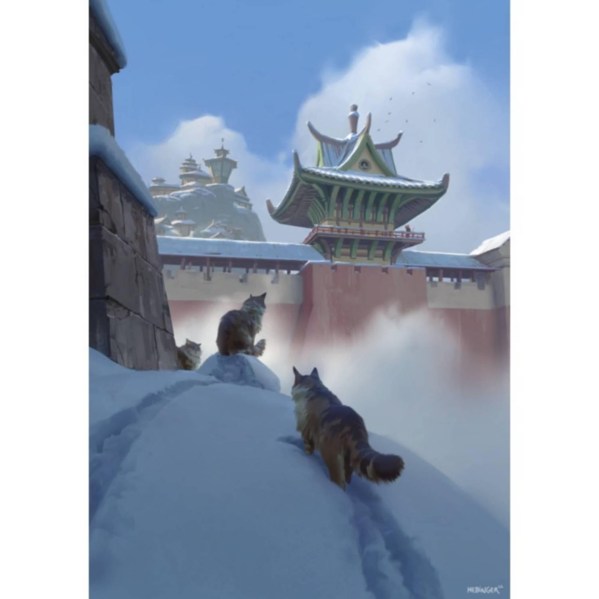 Iello Puzzle 1000 pièces : chats dans la neige