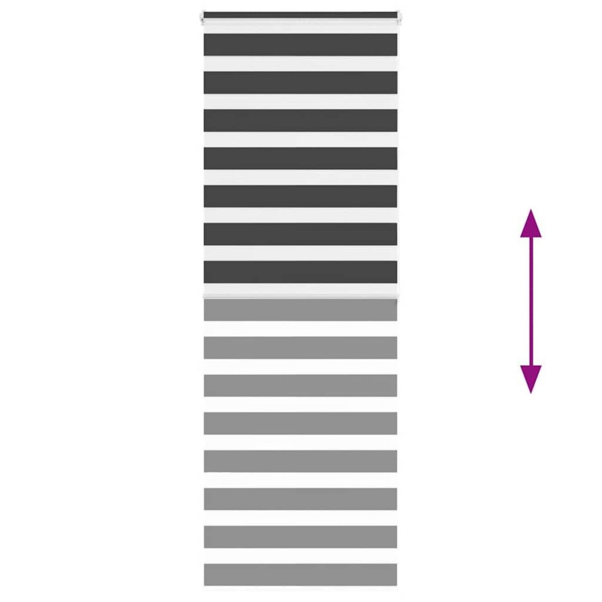 VIDAXL Store zebre noir 85x200 cm largeur du tissu 80,9 cm polyester