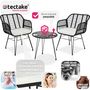 Voir la diapositive 3 : tectake Salon de jardin pour 2 personnes noir