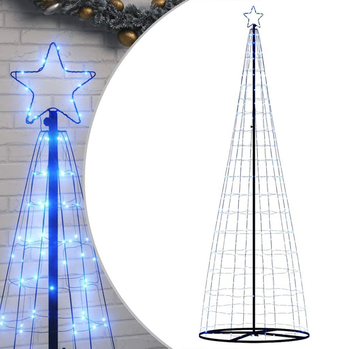 VIDAXL Sapin de Noël a LED 550 LED bleu 304 cm