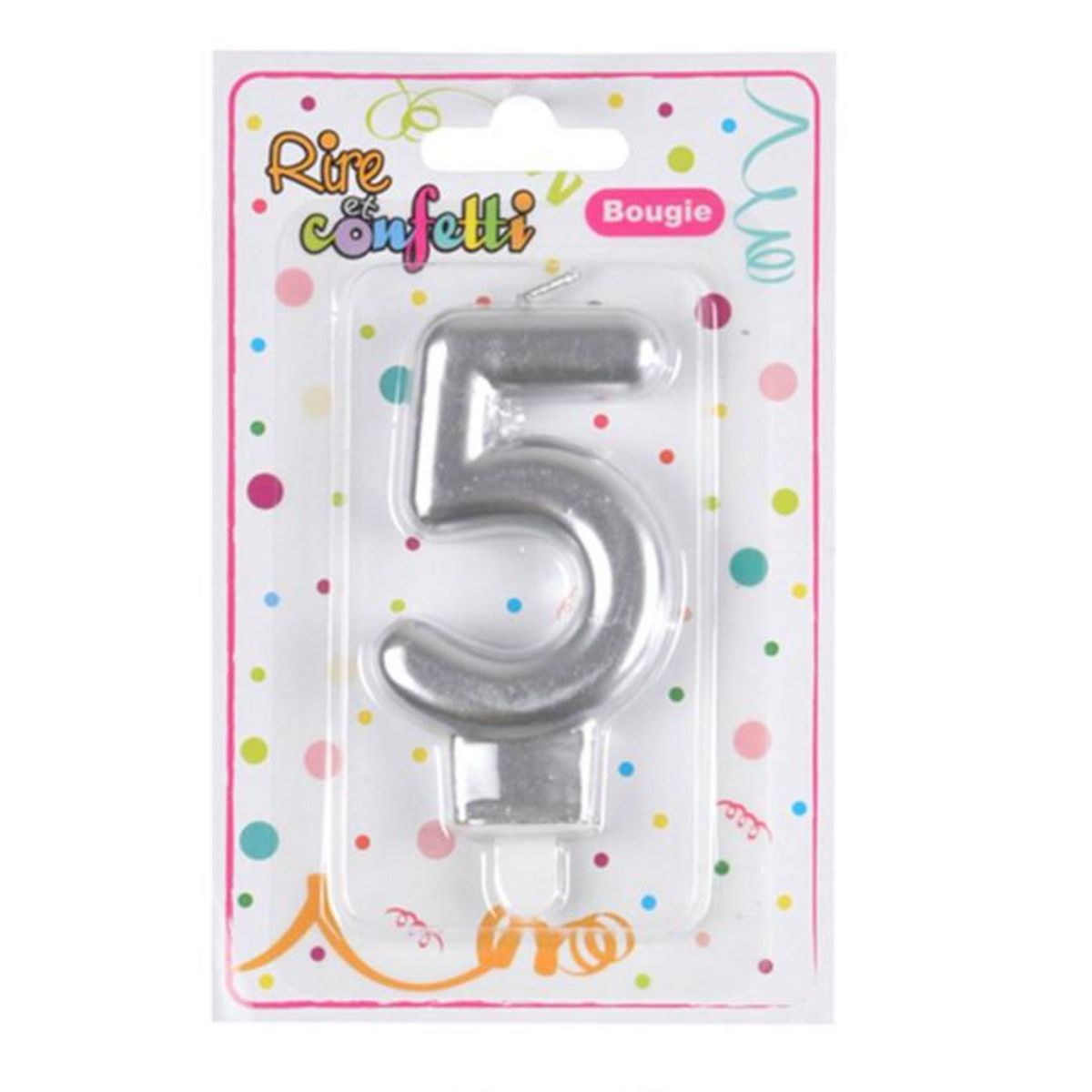Paris Prix Bougie d'Anniversaire  Chiffre 5  7cm Argent