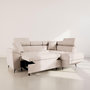 Voir la diapositive 2 : BEST MOBILIER Camille - canapé d'angle droit 5 places convertible avec têtières et coffre en velours texturé