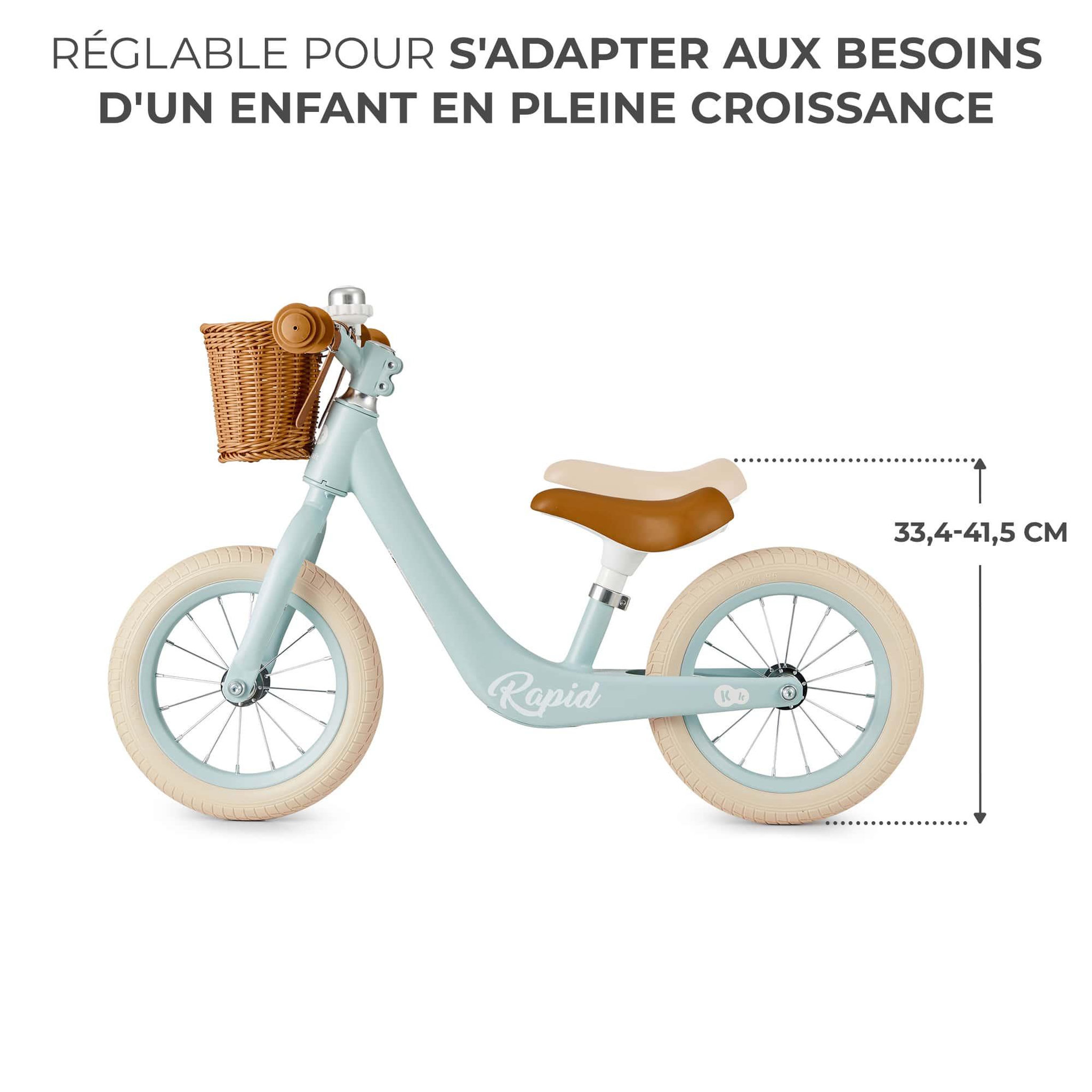 Voir la diapositive 4 : KINDERKRAFT Draisienne rétro - vélo d'équilibre avec panier et clochette