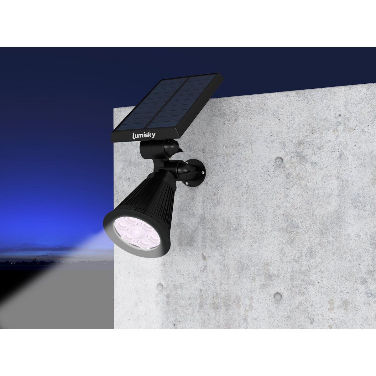 Lumisky Lot de 4 spots solaires projecteurs SPIKY Noir Plastique 100LM