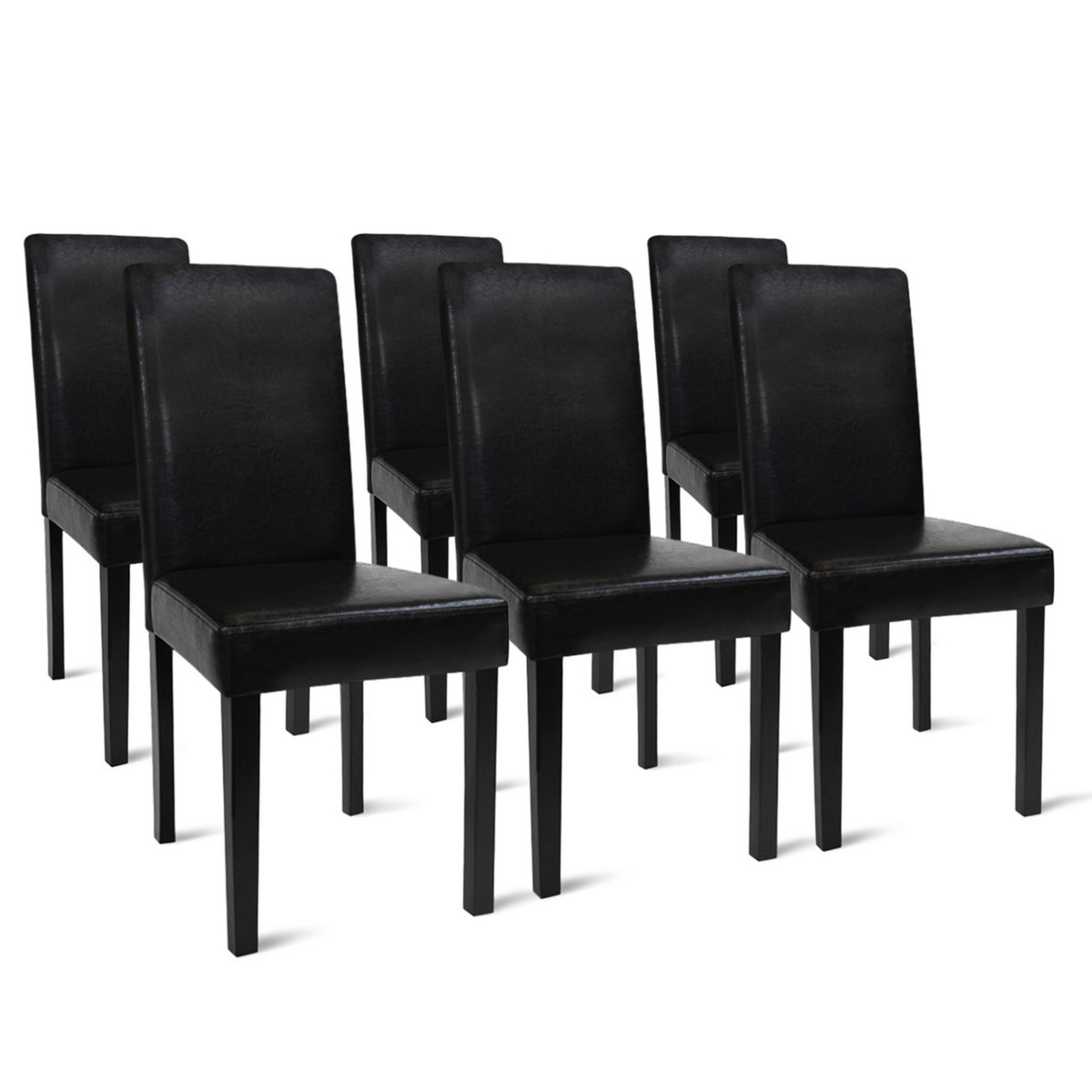 ID MARKET Lot de 6 chaises HANNAH noires pour salle à manger
