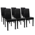 ID MARKET Lot de 6 chaises HANNAH noires pour salle à manger