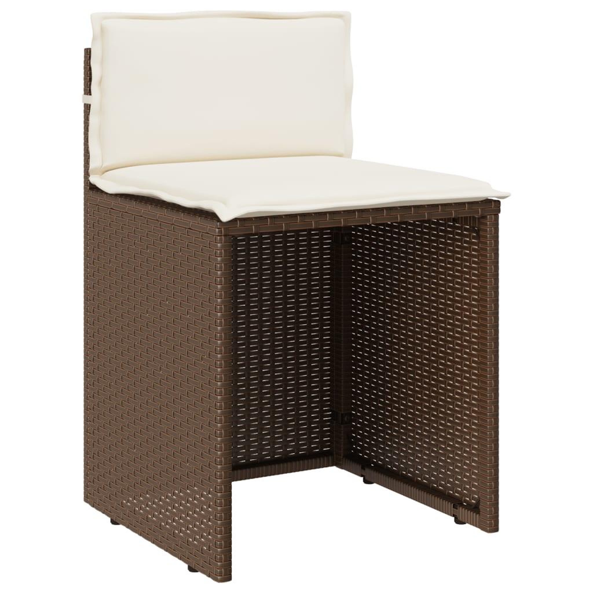 Voir la diapositive 5 : VIDAXL Ensemble de bistro 3 pcs avec coussins marron resine tressee