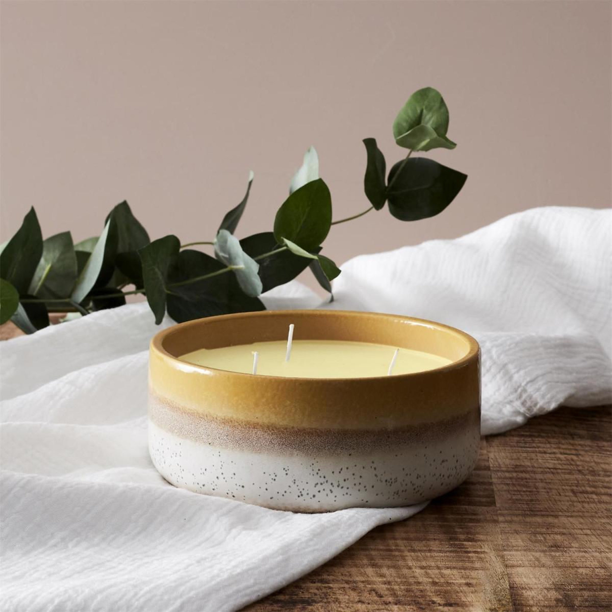 Voir la diapositive 4 : The Home Deco Factory Bougie Parfumée  Céramique  330g Citronnelle