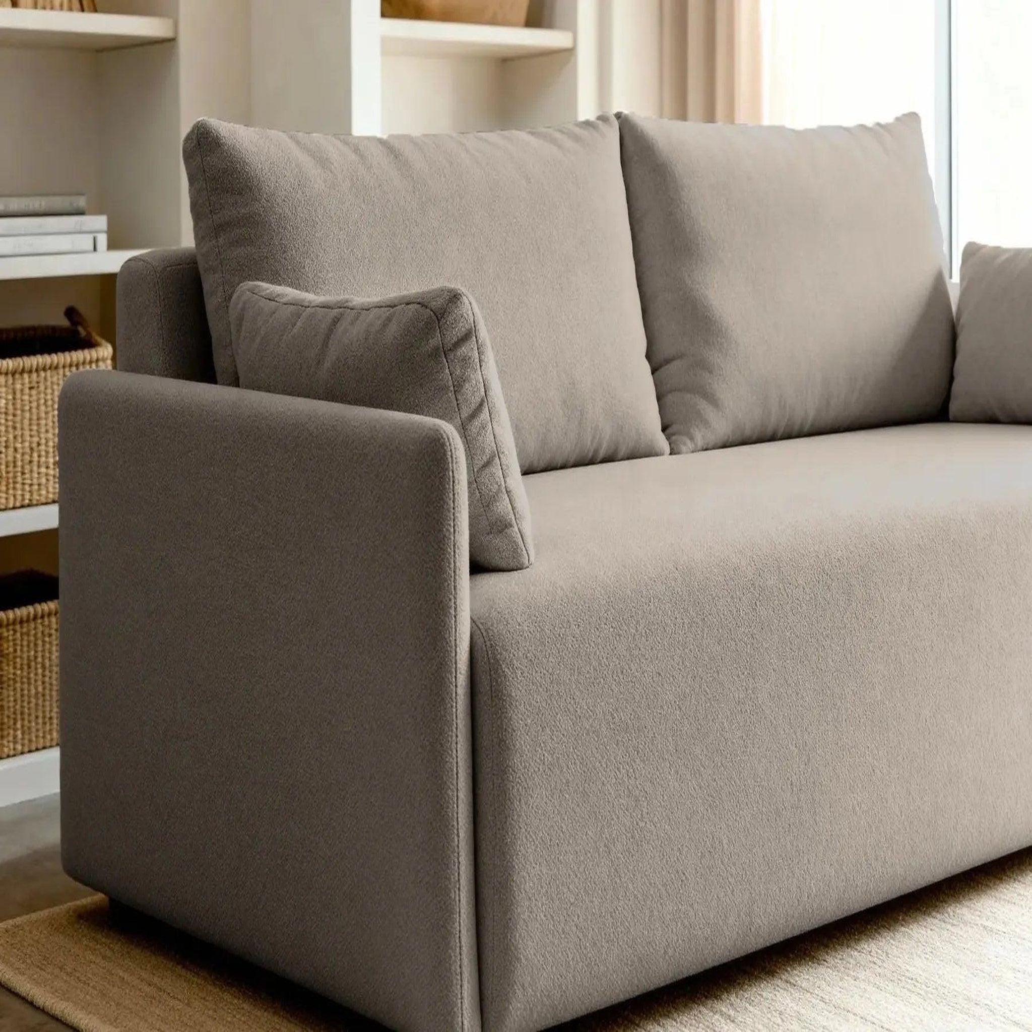 Voir la diapositive 4 : CASANOVA PARIS Axelle - canapé droit convertible tissu lisse