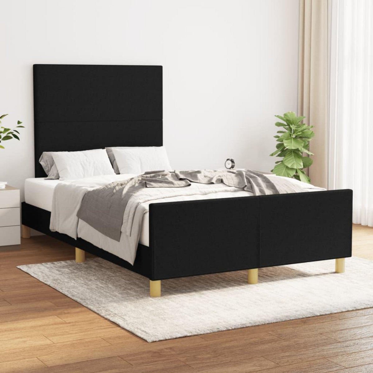 VIDAXL Cadre de lit sans matelas noir 120x200 cm tissu