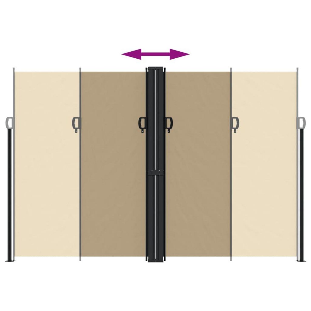 VIDAXL Auvent lateral retractable beige 220x1200 cm