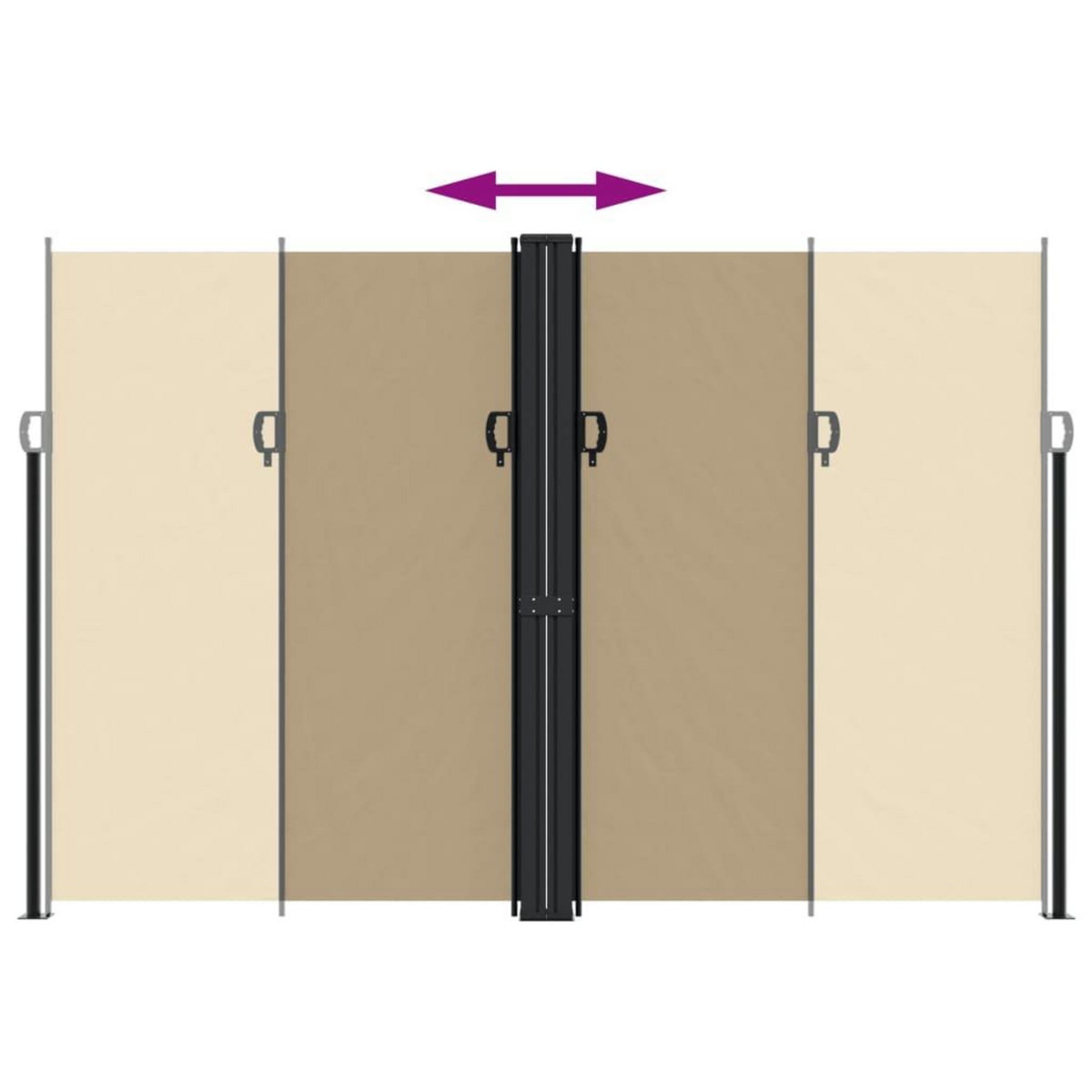 VIDAXL Auvent lateral retractable beige 220x1200 cm