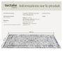 Voir la diapositive 6 : tectake Tapis design vintage à poils courts en laine synthétique et feutre gris 160 x 230 cm