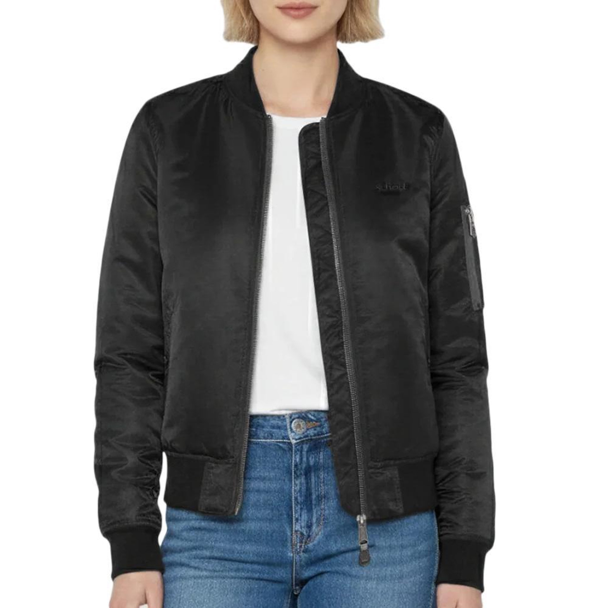 Schott Bomber noir femme schott femme jet17w. Coloris disponibles : Noir