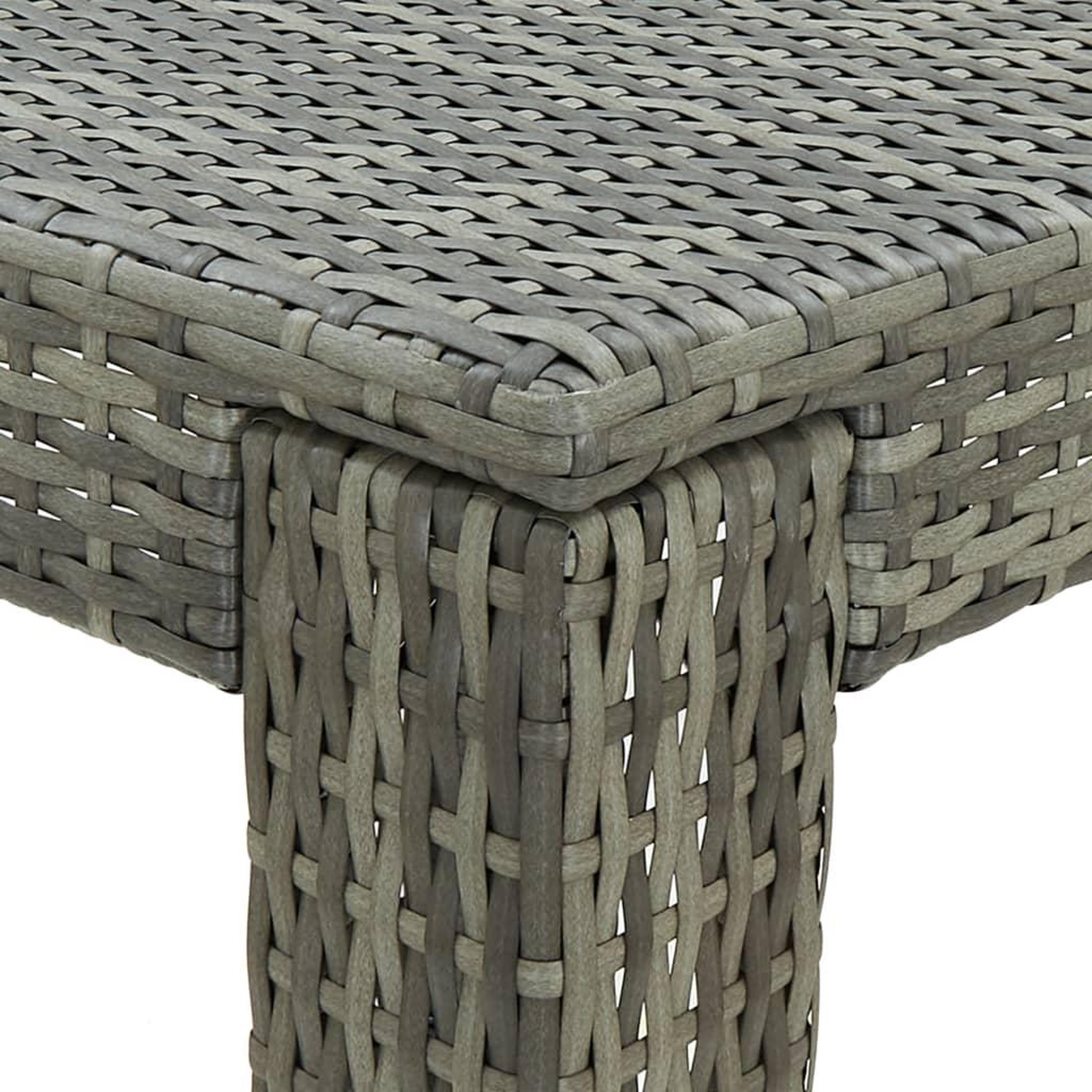 Voir la diapositive 4 : VIDAXL Table de bar de jardin Gris 60,5x60,5x110,5 cm Resine tressee