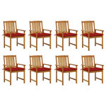 VIDAXL Chaises de jardin avec coussins lot de 8 Bois d'acacia solide