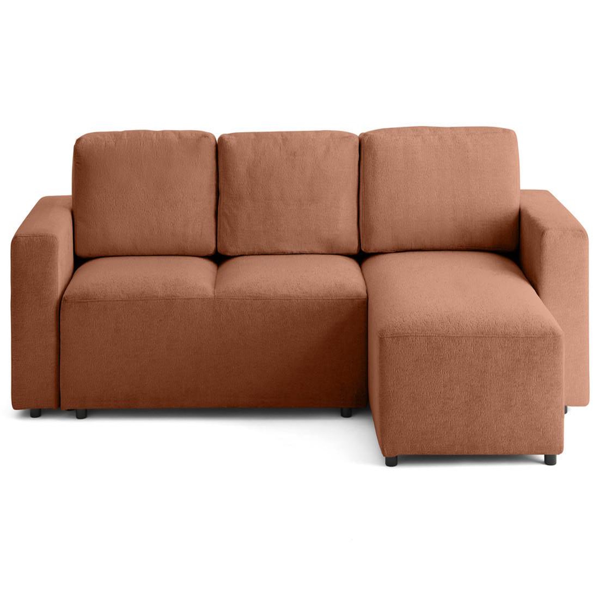 Voir la diapositive 1 : LISA DESIGN Livy - canapé d'angle réversible 4 places convertible avec coffre en velours texturé