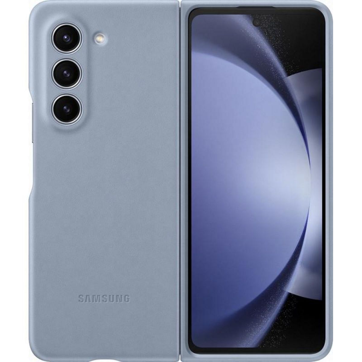 Samsung Coque en simili cuir pour Samsung Z Fold 5 Bleu
