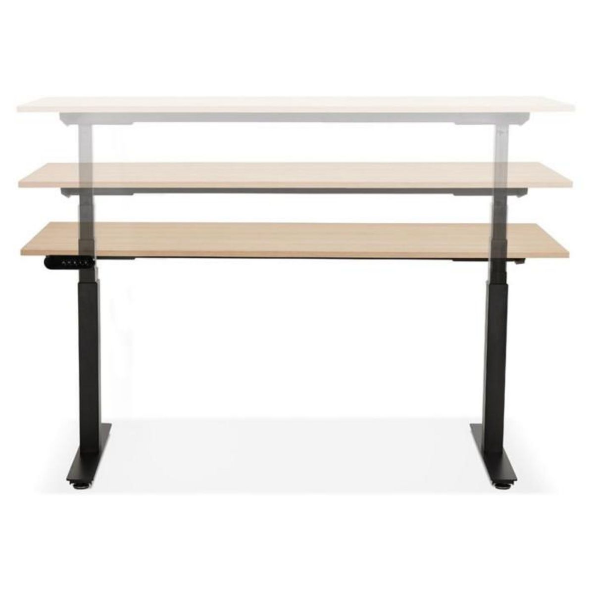 Paris Prix Bureau Ergonomique Réglable  Électrique  140cm Naturel & Noir