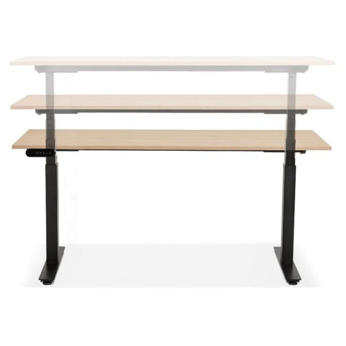Paris Prix Bureau Ergonomique Réglable  Électrique  140cm Naturel & Noir