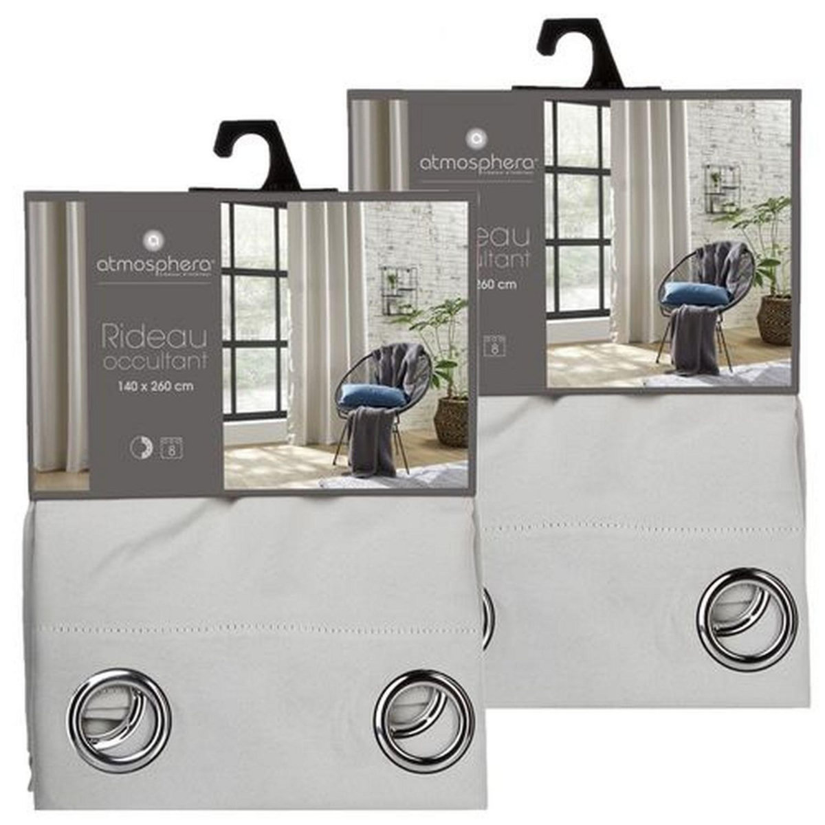 TOILINUX Lot de 2 Rideaux occultants Louisa