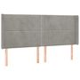 Voir la diapositive 2 : VIDAXL Tete de lit avec oreilles Gris clair 203x16x118/128 cm Velours