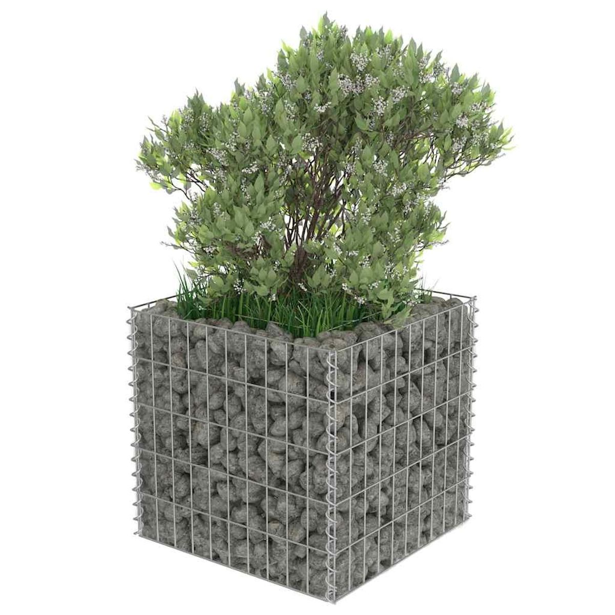 VIDAXL Lit sureleve a gabion Acier galvanise 50x50x50 cm
