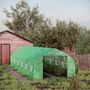 Voir la diapositive 2 : OUTSUNNY Serre tunnel grande taille 24 m² châssis tubulaire acier galvanisé renforcé 2,4 cm 12 fenêtres 1 porte vert