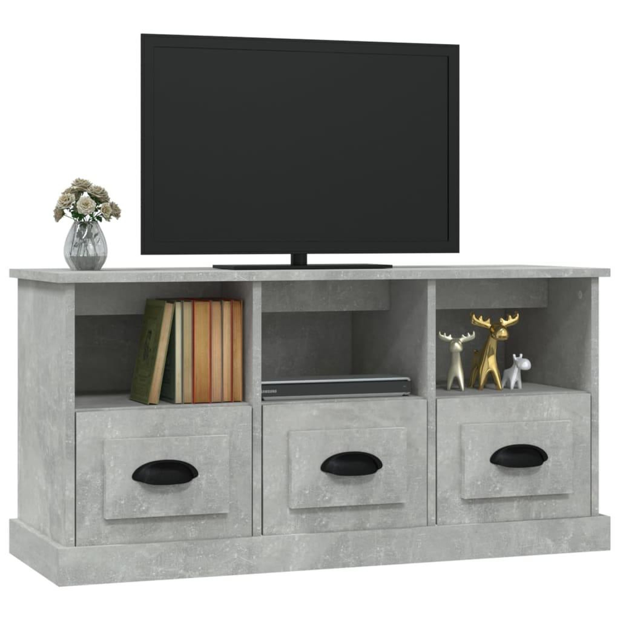 Voir la diapositive 4 : VIDAXL Meuble TV gris beton 100x35x50 cm bois d'ingenierie