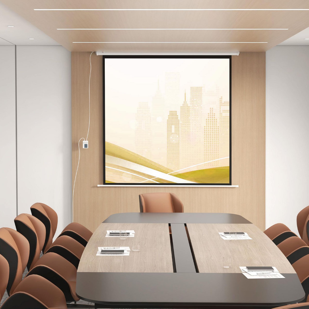 HOMCOM Écran de projection motorisé home-cinéma format 1:1 96 pouces 4K HD avec télécommande blanc noir