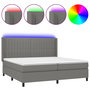 Voir la diapositive 2 : VIDAXL Sommier a lattes de lit matelas LED Gris fonce 200x200 cm Tissu