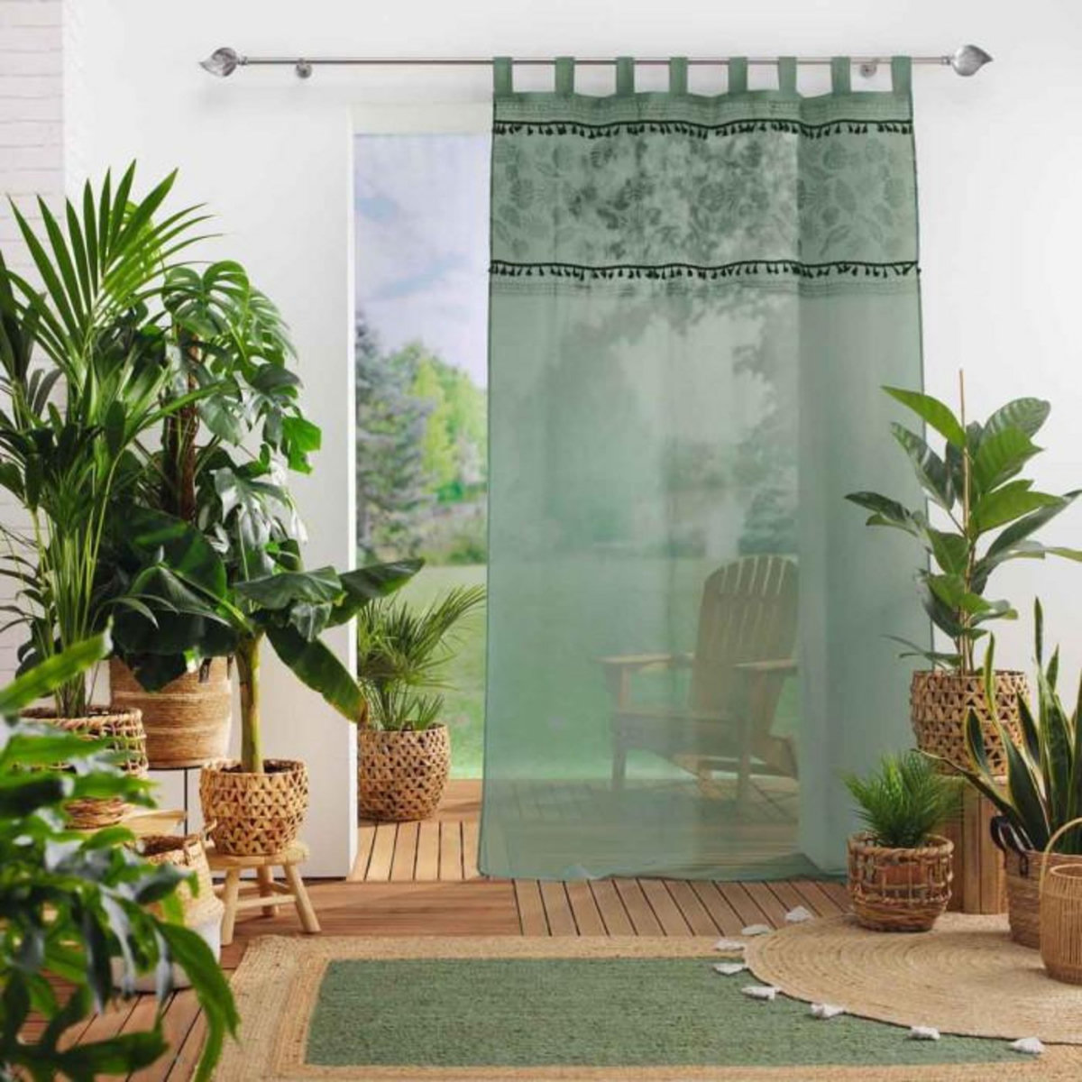 Paris Prix Rideau Voilage à Passants  Milagreen  140x240cm Vert