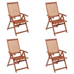VIDAXL Chaises pliables de jardin lot de 4 Bois d'acacia solide
