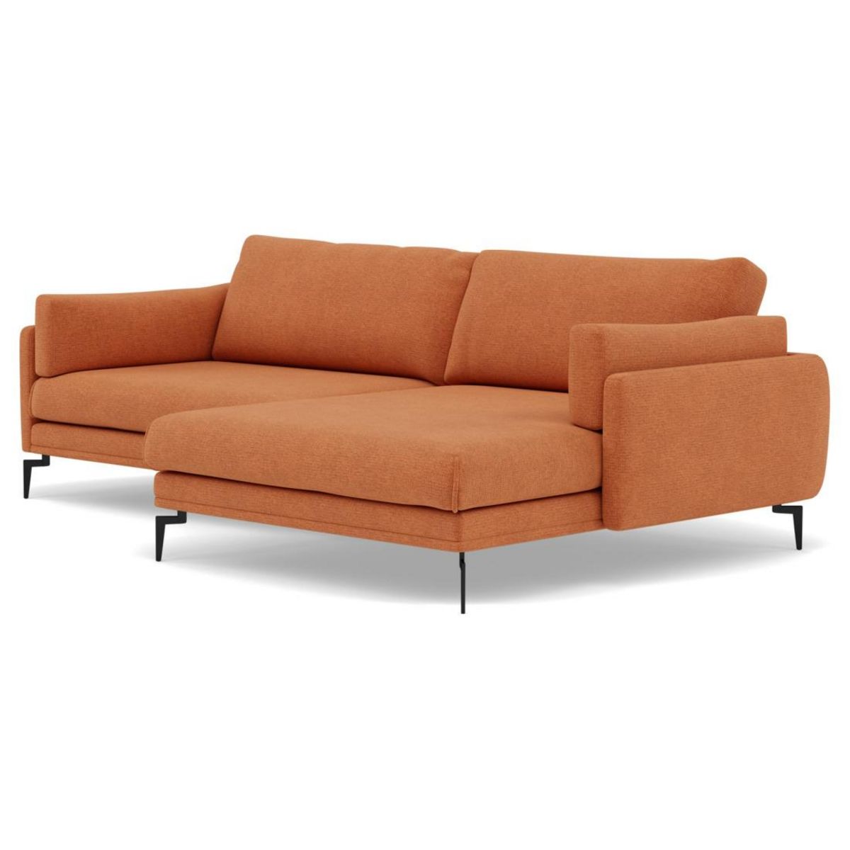 LISA DESIGN Carlos - canapé d'angle droit 4 places ultra moelleux en tissu texturé