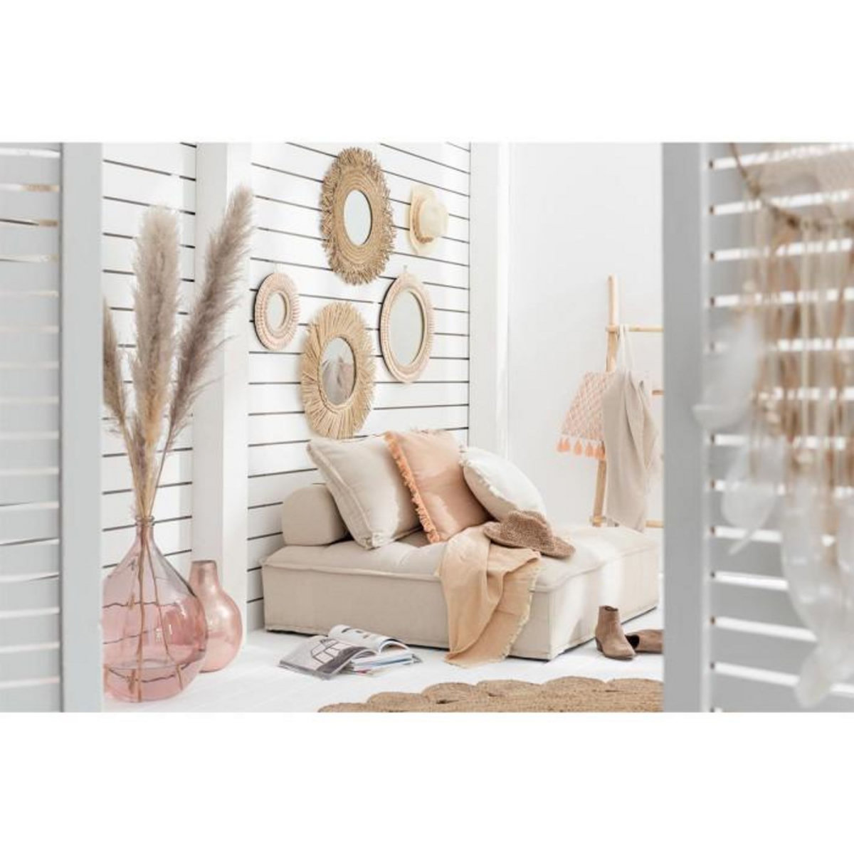 Paris Prix Vase en Verre Design  Lisbonne  56cm Saumon