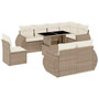 Voir la diapositive 2 : VIDAXL Salon de jardin avec coussins 9 pcs beige resine tressee
