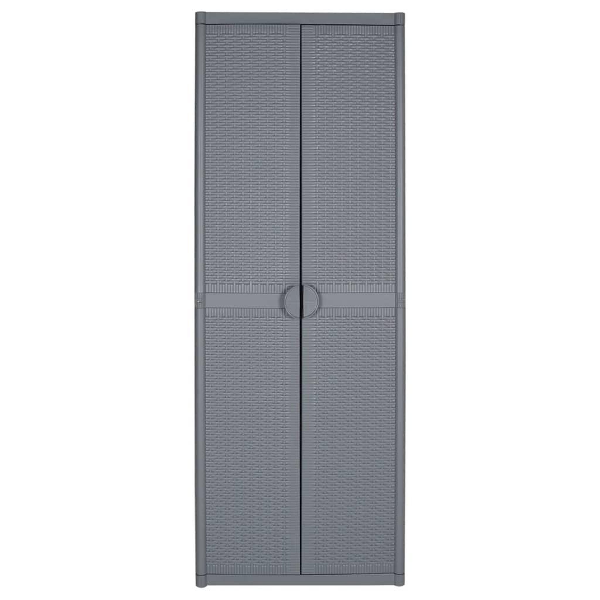 Voir la diapositive 2 : VIDAXL Armoire de rangement de jardin gris 65x45x172 cm PP rotin