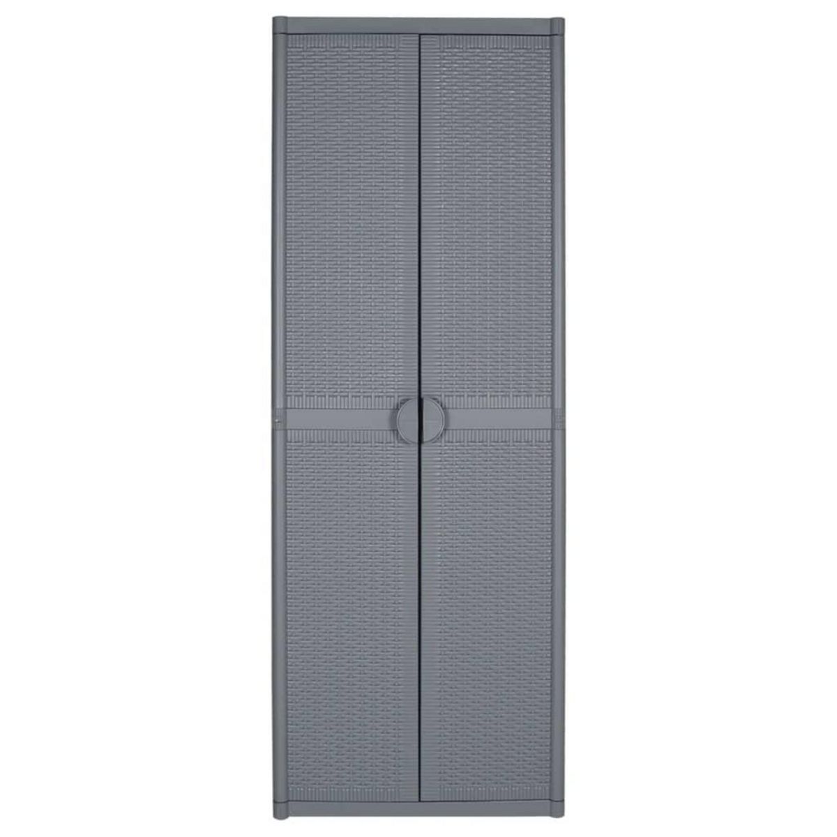 VIDAXL Armoire de rangement de jardin gris 65x45x172 cm PP rotin