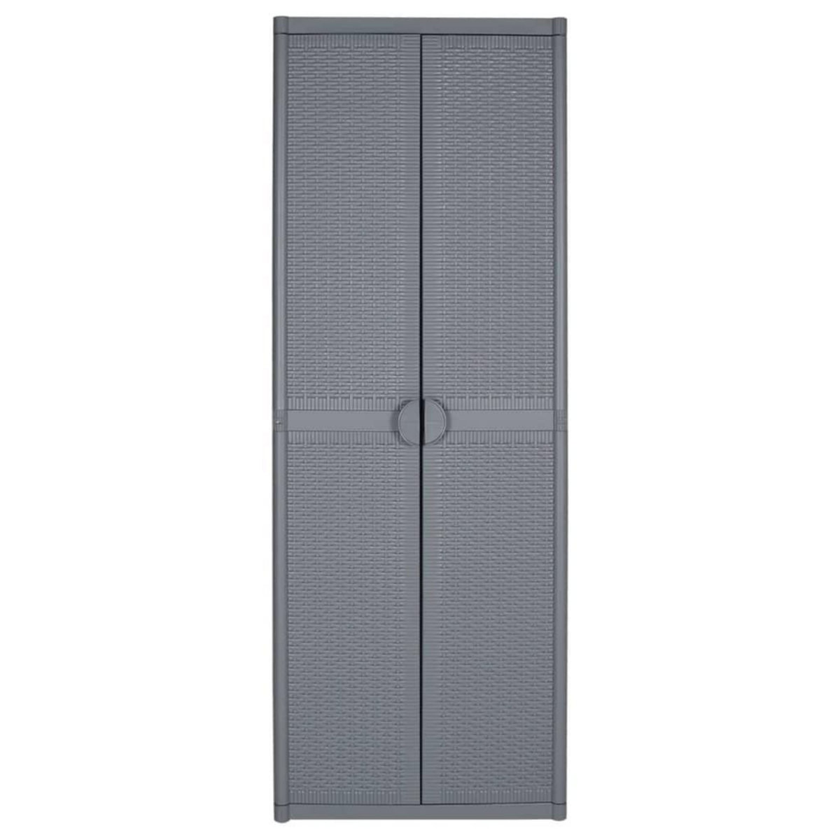 VIDAXL Armoire de rangement de jardin gris 65x45x172 cm PP rotin