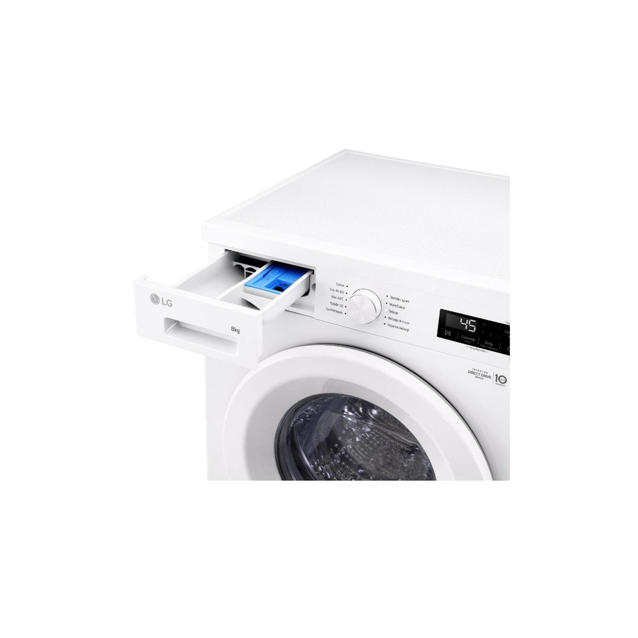 Voir la diapositive 5 : LG Lave-linge frontal 8kg 1400 tours/min blanc - f84b13whs