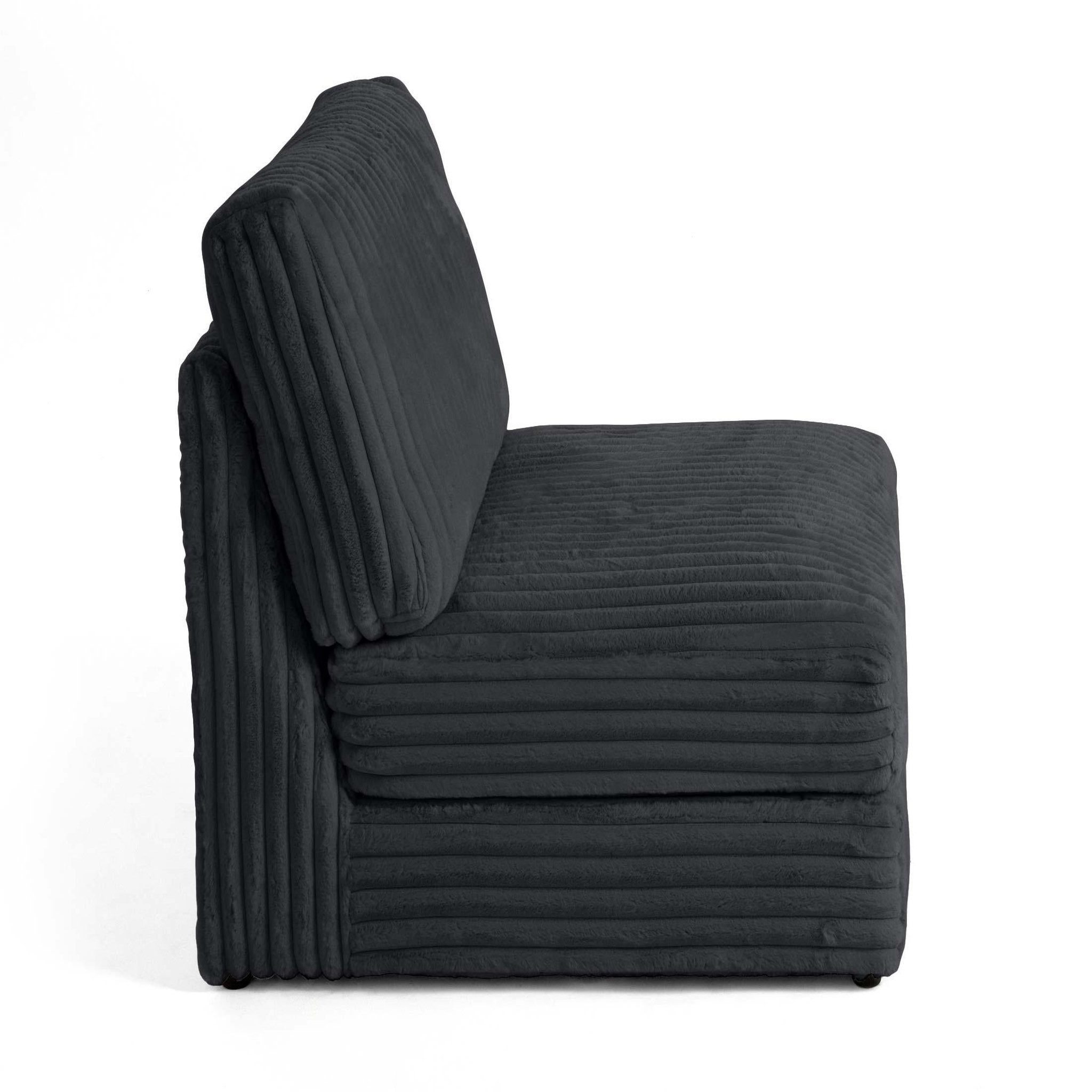 Voir la diapositive 2 : LISA DESIGN Jasper - module d'assise - en fausse fourrure côtelée