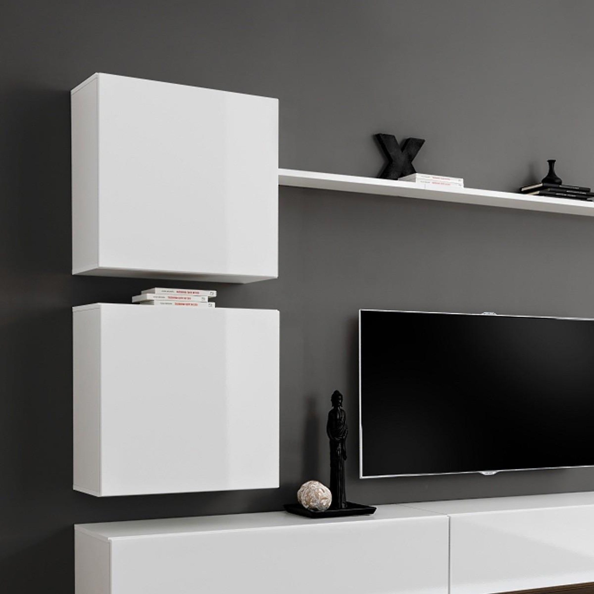 Voir la diapositive 3 : Paris Prix Meuble tv mural design  switch viii  280cm blanc