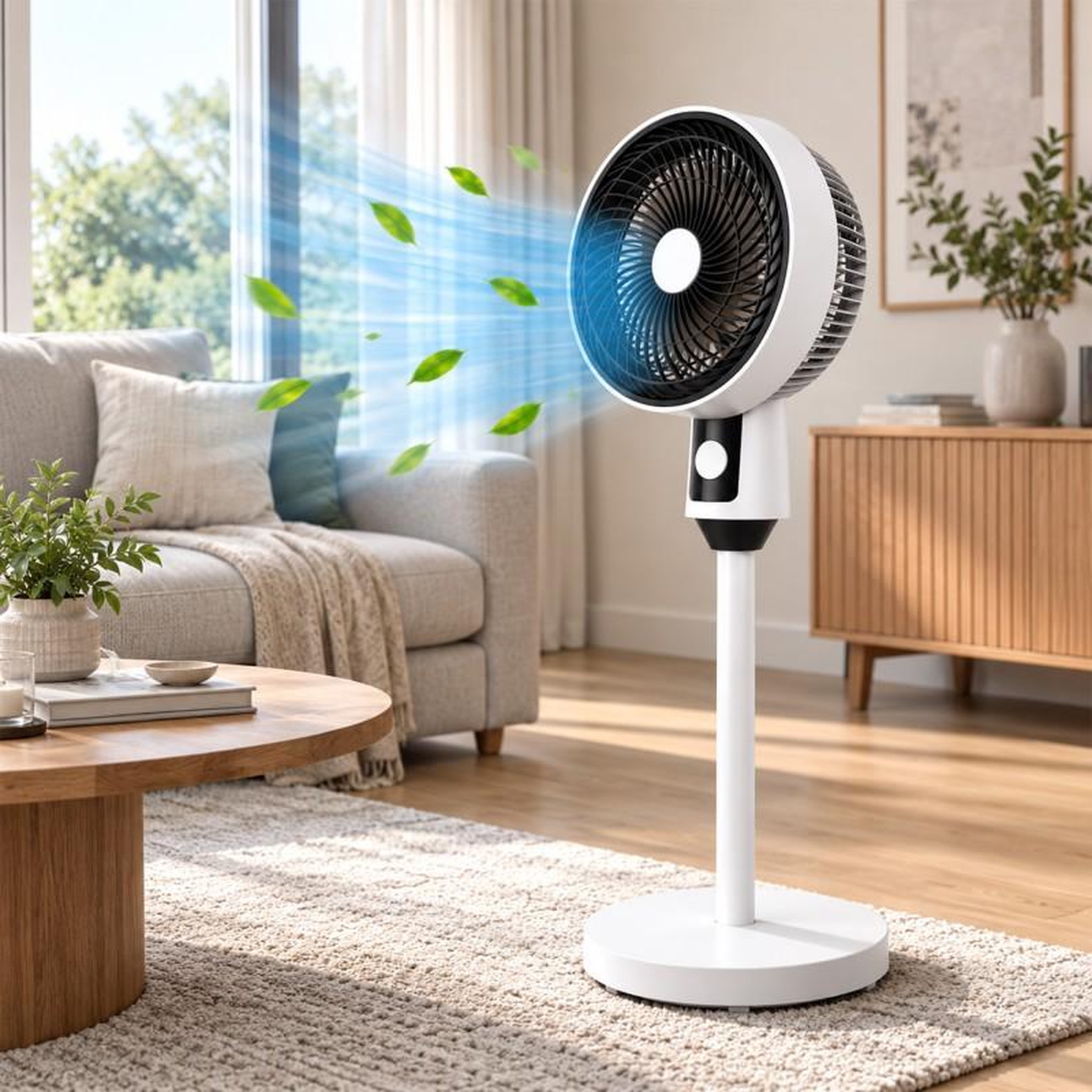 Voir la diapositive 3 : Ventilateur - 3 Vitesses - 3 Modes - Oscillation Automatique - Inclinaison Réglable