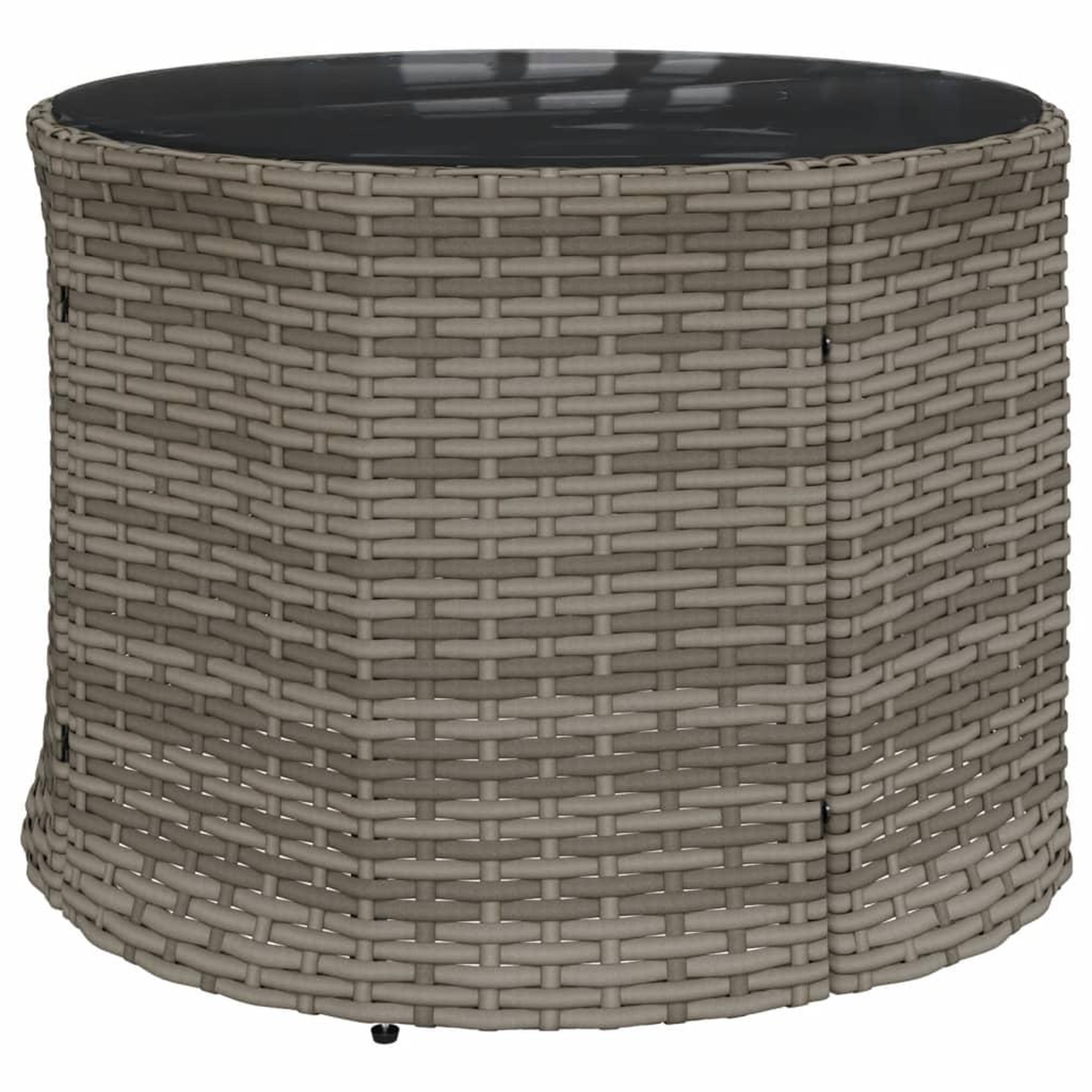 Voir la diapositive 5 : VIDAXL Canape de jardin table coussins demi-rond gris resine tressee